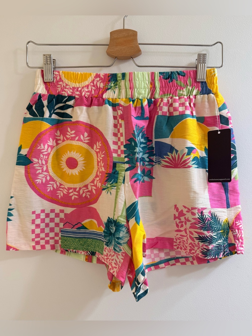 Honey & Sparkle Tropical Patchwork Resort Shorts - Size Small NWT